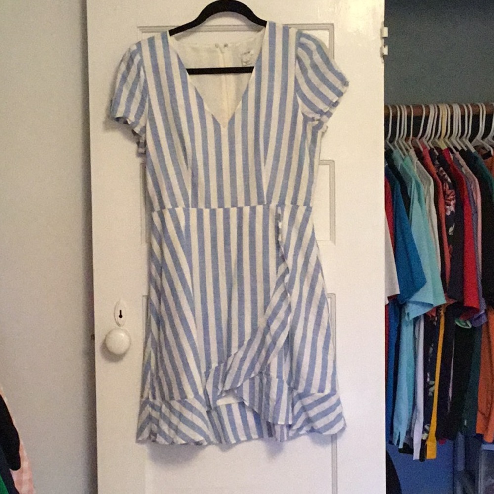 Jcrew blue stripped dress